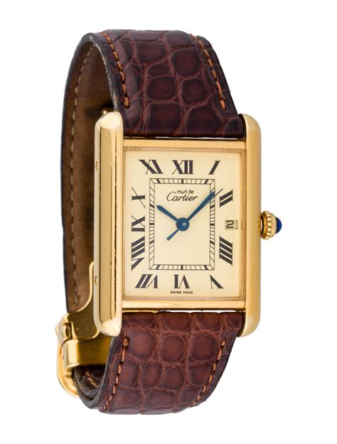 ' cartier mens tank watch|authentic cartier tank watch.